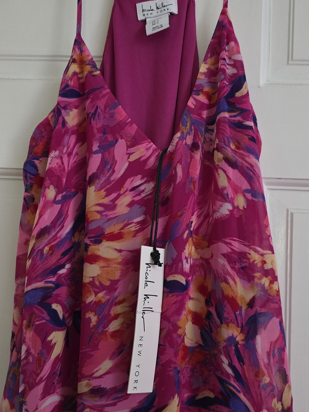 Nicole Miller Pink Floral Slip Dress
